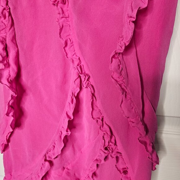 BCBG MAXAZRIA Hot Pink Ruffled mini dress size 6 - Picture 7 of 15